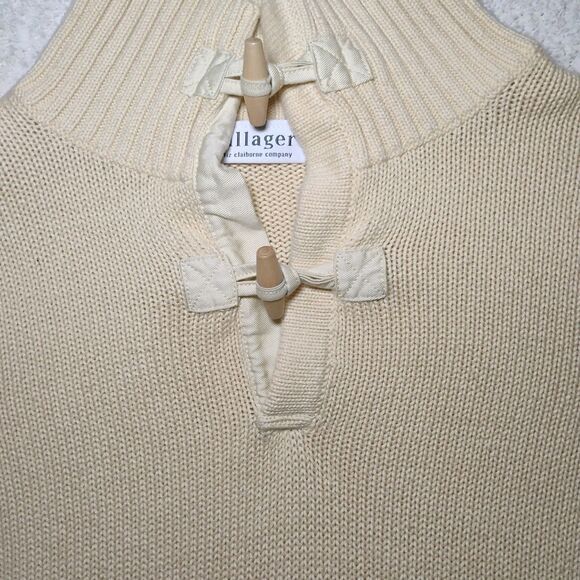Turtleneck Toggle Button Cream Color Sweater Puppy Quiet Luxury Minimalist Xl - Picture 4 of 9
